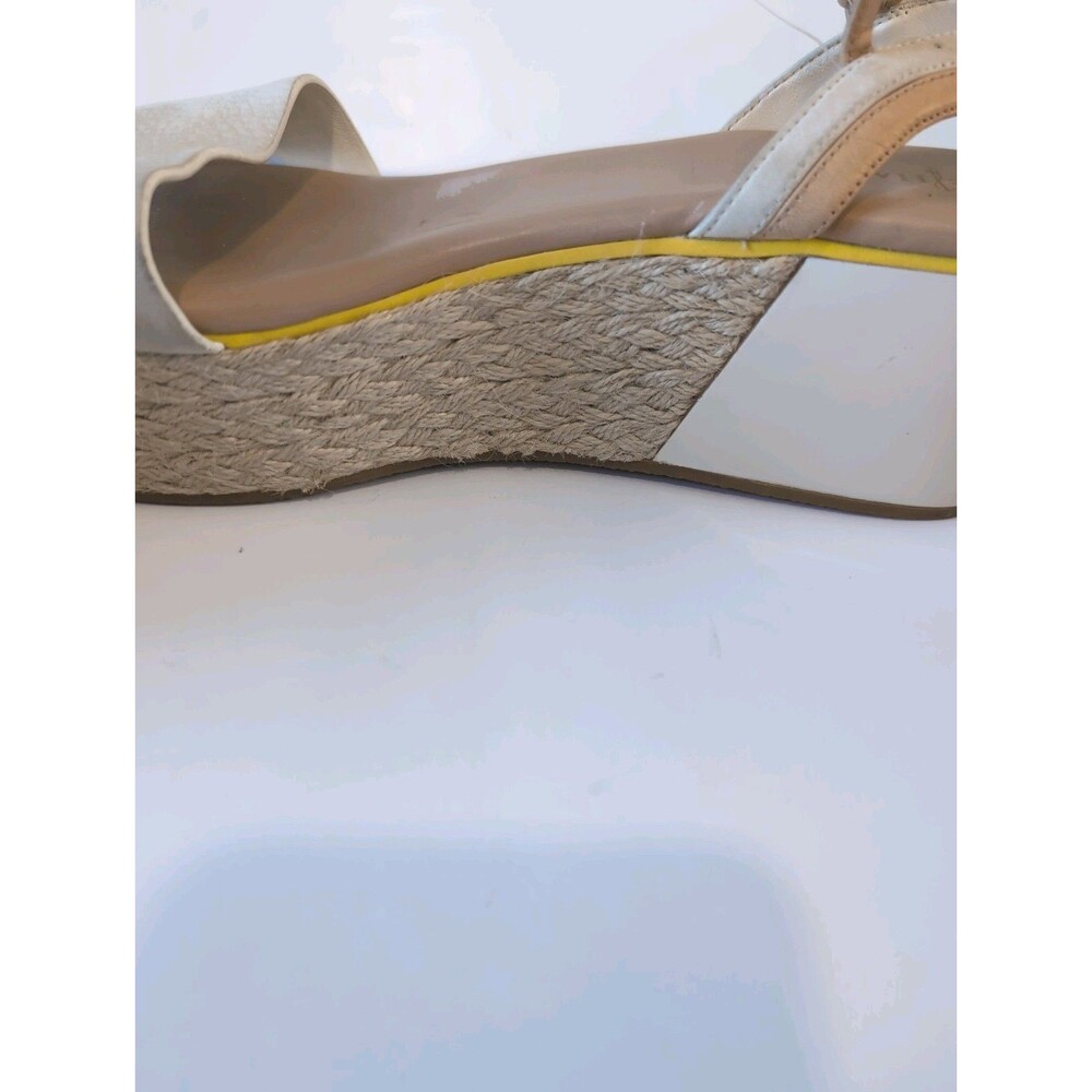 Cole Haan Ivory Leather Woven Platform Wedge Sandals Women's Size 9.5 B - Picture 9 of 11